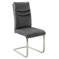 MCA Furniture Gibara Schwingstuhl Polyester grau 2er Set