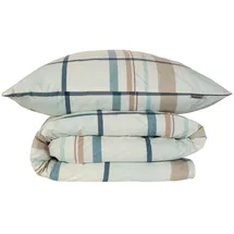 SCHIESSER Bettwäscheset Ezra - Renforcé - 2-teilig - 135 x 200 cm, - Hellpetrol