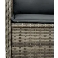 vidaXL 5-tlg. Garten-Lounge-Set mit Kissen Grau Poly Rattan