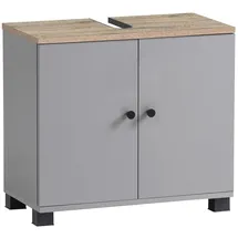 Schildmeyer MÖBELPARTNER Waschbeckenunterschrank Balto 157426 platingrau, wildeiche 59,8 x 32,6 x 62,4 cm