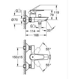 Grohe Start Edge Einhand-Wannenarmatur Chrom