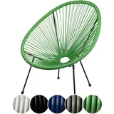 sunnypillow Acapulco Gartenstuhl - gemütlicher Loungesessel für Wohnzimmer, Terrasse, Garten, Balkon Sessel Stuhl - Korbsessel Gartensessel im Retro Design - Outdoor/Indoor - Grün