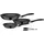 GSW Nova Pfannen-Set 4-tlg. 20 cm + 24 cm + 28 cm schwarz + Multizange