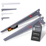 BOOMET Wandregalhalter Regalträger für Wandschienen rechts + links, 1,9 4-tlg., Regalsystem Anthrazit 48cm Wandregalhalter Regalwinkel 1,9 cm x 12 cm x 48 cm