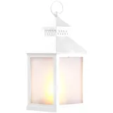 Lunartec Laterne Glas 7,0 cm inkl. LED-Lampe weiß