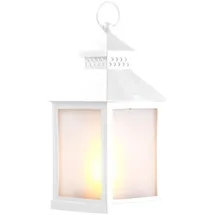 Lunartec Laterne Glas 7,0 cm inkl. LED-Lampe weiß
