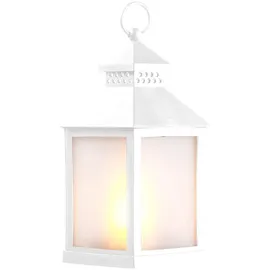 Lunartec Laterne Glas 7,0 cm inkl. LED-Lampe weiß