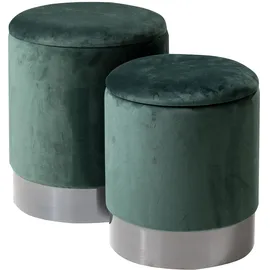 Home4You Sitzhocker Samt Ø 31 cm Grün