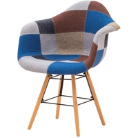 Italian Concept Great Sessel mit Beinen aus Tannenholz, gepolsterter Sitzfläche aus Polyurethan, mit Schatz aus Patchwork, Mehrfarbig, Einheitsgröße