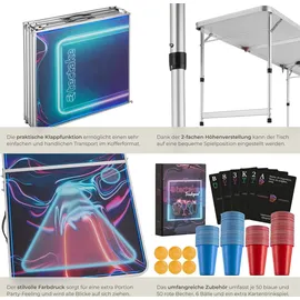 Tectake Bierpongtisch 61 cm x 240 cm x 71 cm Bunt