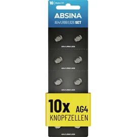 Absina Knopfzelle AG 4 1,5 V 10 St.