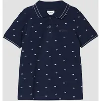 s.Oliver Gemustertes Poloshirt aus Piqué - blau - 92/98