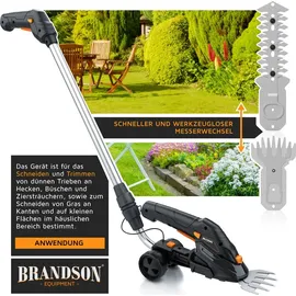 Brandson Akku-Strauchschere inkl. Teleskopstange 90-130 cm, Ladegerät und 2000 mAh