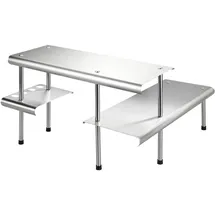 Maximex Küchen-Eckregal Massivo Trio mit 3 Ablagen, ideal für Kräuter, Gewürze und Küchen-Accessoires, ausnutzen unpraktischer Ecken, schafft Ordnung und Platz, aus Edelstahl, 50 x 31 x 50 cm