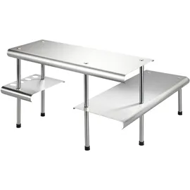 Maximex Küchen-Eckregal Massivo Trio mit 3 Ablagen, ideal für Kräuter, Gewürze und Küchen-Accessoires, ausnutzen unpraktischer Ecken, schafft Ordnung und Platz, aus Edelstahl, 50 x 31 x 50 cm