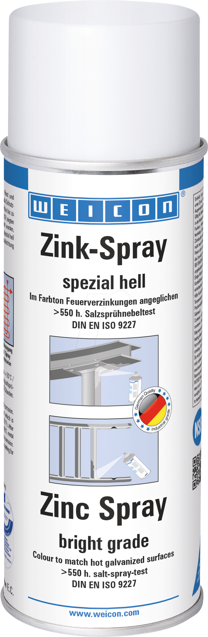 WEICON 11001400 - Zink-Spray, spezial hell, Korrosionsschutz, 400 ml