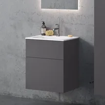 Neoro n50T46 Waschtischunterschrank mit 2 Auszügen, BN0088GR,