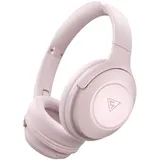 DOQAUS Bluetooth Kopfhörer Over Ear, 70 Stunden Spielzeit,Kopfhörer Kabellos Bluetooth mit 3 EQ-Modi,HiFi-Stereo Faltbares Bluetooth 5.3 Wireless Headphones für Reisen/Büro/Handy/PC-Rosa