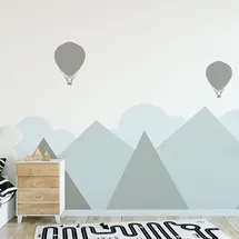 Ambiance Sticker Wandsticker Kinder Deko Babyzimmer Wandsticker Kinder Wandsticker skandinavische Berge Skandinavische H80 x L 105 cm