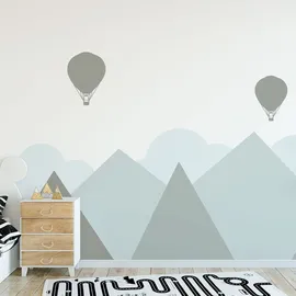 Ambiance Sticker Wandsticker Kinder Deko Babyzimmer Wandsticker Kinder Wandsticker skandinavische Berge Skandinavische H80 x L 105 cm