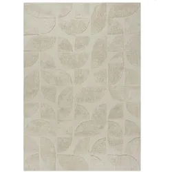 Naturfarbener Baumwollteppich mit geometrischem Muster, rutschfest, `Itchen`. 200x290 cm | Kadima Design