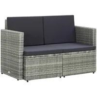 vidaXL Gartensofa mit Auflagen grau 45783