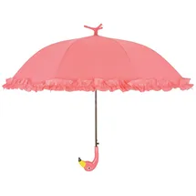Esschert Design Regenschirm Flamingo mit Rüschen lachsrosa Ø 98 cm
