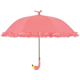Esschert Design Regenschirm Flamingo mit Rüschen lachsrosa Ø 98 cm