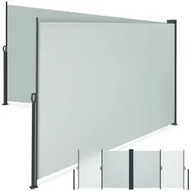 Tectake Seitenmarkise 180 x 600 cm grau Aluminium