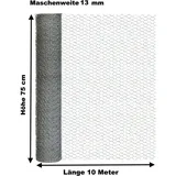 EXCOLO Hasendraht verzinkt 75cm, x 10m, Sechseckdraht Tauben- Vogel- Kaninchendraht 13mm)