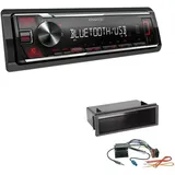 EHO Kenwood KMM-BT209 1-DIN Autoradio Bluetooth USB AUX mit Einbauset für Volkswagen VW Polo 9N Quadlock