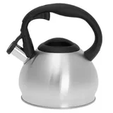 Luckyberg Moderne Wasserkessel Induktion Pfeifkessel aus Edelstahl, Kleiner Teekessel für alle Kochplatten, Flötenkessel, Wasserkocher für Tee Kaffee, ca 1,2 L, (Silber Matt)