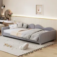 Odikalo Kinderbett Polsterbett Schlafsofa Rückenlehne Armlehnen 90x200cm Grau - Grau