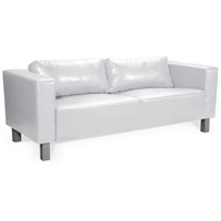 Sofa Designersofa MAILAND 3-Sitzer in Kunstleder Weiss