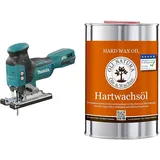 Makita DJV181Z Akku-Pendelstichsäge 18 V (Akku und Ladegerät NICHT im Lieferumfang enthalten) & OLI-NATURA Hartwachsöl, geprüft Allergikerfreundlich, lebensmittelecht-zertifiziert, 1L, farblos - natur