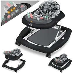 KIDIZ® 4in1 Lauflernhilfe Babywalker Spiel- und Lauflernwagen Gehfrei - Schaukelfunktion Babywippe mit Rollen, Licht, Musik ,Spielecenter Esstisch Laufstuhl Laufhilfe babys ab 6 Monaten Klappbar