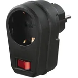 Hama Steckdosenadapter Schutzkontaktsteckdose, Schalter, schwarz