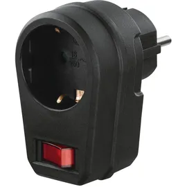 Hama Steckdosenadapter Schutzkontaktsteckdose, Schalter, schwarz