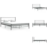 Bettgestell Ohne Matratze Grau Metall 140×200 Cm - Metallbett - Doppelbett - Bettgestell - Boxspringbetten - Schlafraumgestaltung