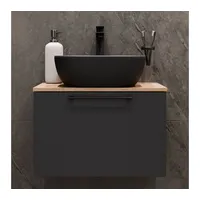 Planetmöbel Waschtischunterschrank Astra 60 cm gold eiche / anthrazit