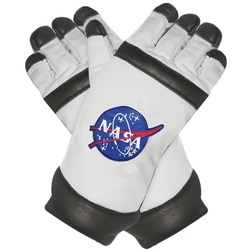 Underwraps Kostüm Astronaut Handschuhe weiß, Kunstlederhandschuhe für Raumfahrer weiß