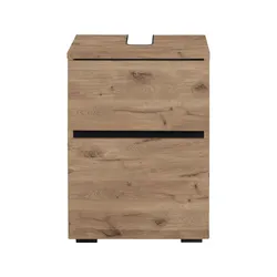 Waschbeckenunterschrank HOME AFFAIRE "Wisla", braun (wiking eiche), B:40cm H:55cm T:35cm, Spanplatte, Schränke, Siphonausschnitt, Breite 40 cm, Höhe 55 cm