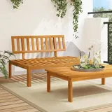 vidaXL Garten-Mittelsofa Loungesofa braun