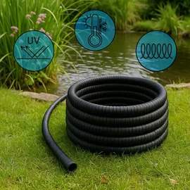 Wiltec Flexibler Förderschlauch 25 m schwarz