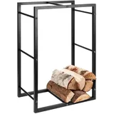 PROGARDEN Kaminholzständer Rechteckig 45x28x70 cm Schwarz - Schwarz