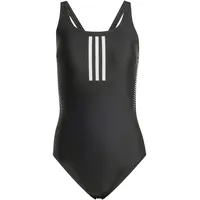 Adidas Damen 3 Stripes Rubber Graphic Swimsuit Badeanzug, Black,