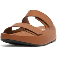 FitFlop Damen Lulu Adjustable Leather Slides Schiebe-Sandalen, Hellbraun, 41