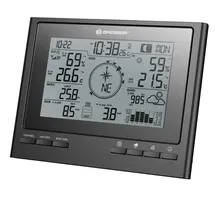 Bresser zusätzliche Basisstation für 7003100 ClimateScout Wetter-Center 7-in-1 Funk Wetterstation mit Farbdisplay und integriertem Wecker, Schwarz
