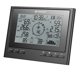 Bresser zusätzliche Basisstation für 7003100 ClimateScout Wetter-Center 7-in-1 Funk Wetterstation mit Farbdisplay und integriertem Wecker, Schwarz