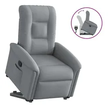 vidaXL Relaxsessel mit Aufstehhilfe Hellgrau Stoff